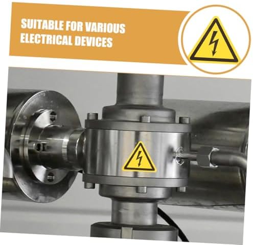 NUOBESTY 12 adet uyarı çıkartması "Dikkat Elektrik çarpması tehlikesi" 4 cm üçgen kendinden yapışkanlı yüksek gerilim uyarı levhaları uzun ömürlü malzemeden yapılmış kontrol dolapları için güvenlik - Görsel 3