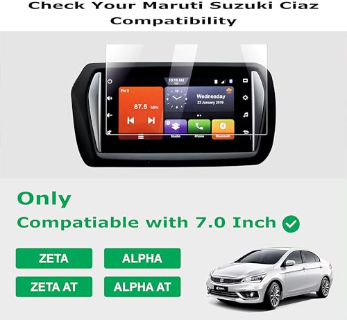Image of OHAYO Military Strength Screen Protector For Maruti Suzuki Ciaz 7 Inch (2019 Strong Protection, Full Screen Edge-to-Edge Cover, Scratch Resistant, Bubble-Free Installation, Ultra HD Clarity,With installation kit