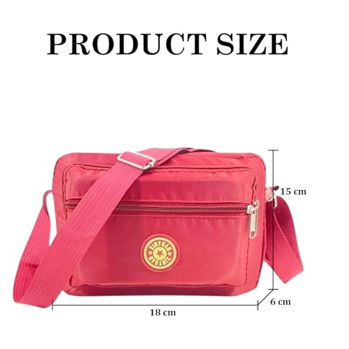 Image of MOMISY Women Mobile Messenger cellphone Bag Ladies Nylon Shoulder Cross Body Long Strap for College, Outing, Travelling, Work