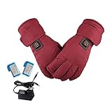 Lembeauty Guantes eléctricos recargables con calefacción, guantes térmicos para motocicleta, impermeables, con pantalla táctil, calentador de manos para mujer