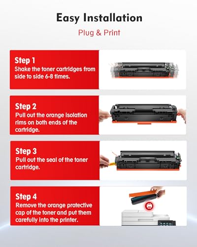 Image of 054H Toner Cartridge Set 4 Pack High Yield for Canon 054H 054 CRG-054 | Compatible for Canon Color imageCLASS MF642Cdw Toner Cartridges, MF644Cdw MF641Cdw LBP622Cdw Printer (BCMY)