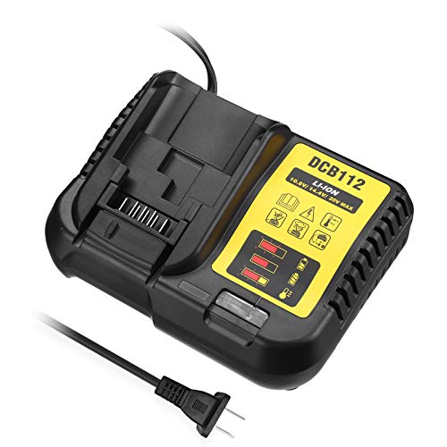 DCB112 12V 20V MAX Lithium Ion Replacement Battery Charger for DCB206 DCB205 DCB204 DCB203 DCB201 DCB120 DCB127, Replace for DCB107 DCB105 DCB101 DCB115