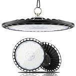 Fynokst 200W UFO LED Workshop Light, 30000LM 6000K Super Bright LED High Bay Light, IP66 Waterproof Pendant Light, Industrial Workshop Lamp for Garages, Halls, Warehouses, Workshops, Factory Lighting