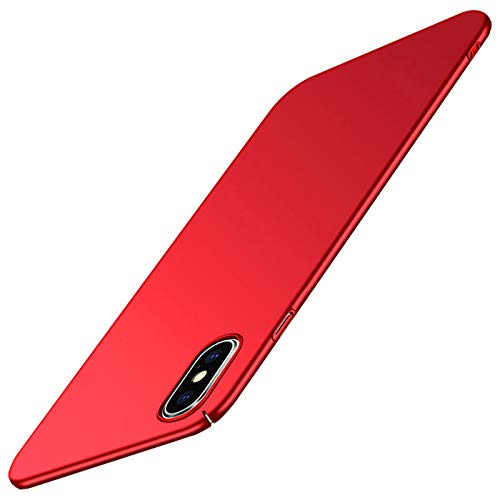 Tybiky Funda para iPhone XS Max, iPhone XS Max Mate PC Funda Ultra Delgada Carcasa Minimalista Protección Funda Resistente a Golpes Carcasa Anti Scratch Bumper Funda Funda para iPhone XS Max, Rojo