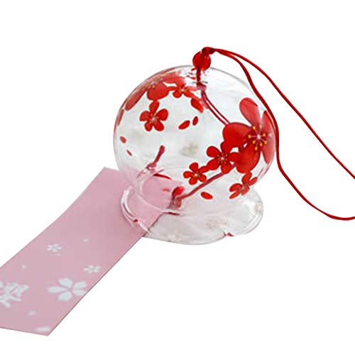 BoburyL Japonais Vent Cloche de Verre Floral Wind Chimes Accueil Salon Bureau Cosplay Décoration Hanging Cover