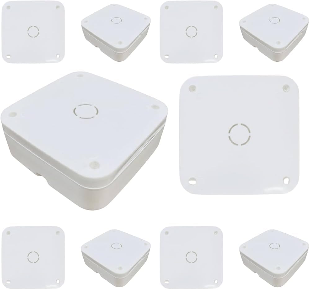 PVC Square Junction Box 4x4 Inches 10 Nos Pack for CCTV Cameras High Pvc | Screw-Mount Lid, Cable Entry Hole, Indoor Use, Snap-Close Cover, Wall Mountable-image-24