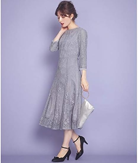 Amazon Co Jp フェルゥ Feroux オーナメントレース ドレス ライトグレー系 1 服 ファッション小物
