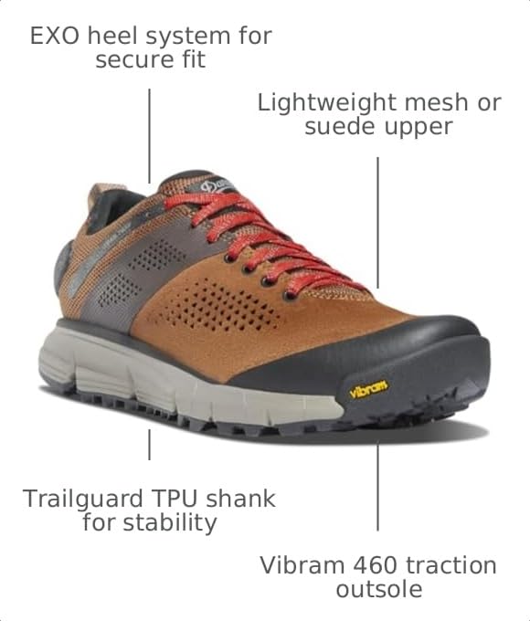 Image of Danner Trail 2650 3 inch Hiking Shoes for Women - Durable Suede & Textile Upper with Breathable Mesh Lining, Ortholite Footbed & Vibram Traction Outsole | Durable Suede & Textile Upper, Breathable Mesh Lining, Ortholite Footbed & Vibram Traction Outsole