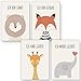 Positiv-Kind® Tierische Affirmationsbilder | 4er Poster Set Kunstdruck Bilder | Kinderzimmer Deko & Babyzimmer Deko | 4x DIN A4 Bilder Set für Mädchen & Junge | Tiere und Motivationssprüche 3