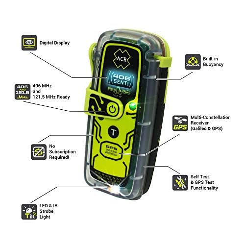 ACR ResQLink View PLB Notfunkbake: ABO-frei mit Digital-Display & Globalem GPS – Schwimmfähig, Stroboskop & Infrarot SOS – 5 Jahre Batterie & Multifunktions-Clip – Kompakter Notrufsender für Marine