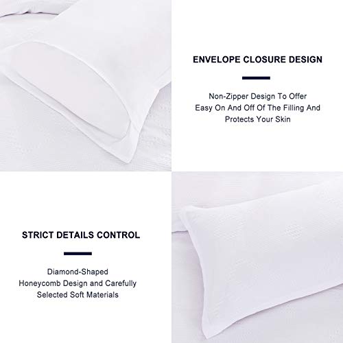 David's Home 100% Cotton Waffle Weave Duvet Cover Set- Waffle Texture Comforter Cover King Size- Soft And Breathable Bedding Sets-3 Pcs-106X92 Inches, White #TOP5