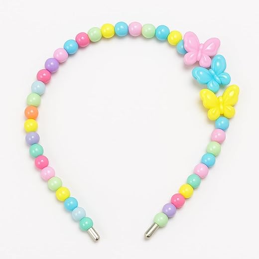 Tiara Infantil com Borboletas | Delicada, Confortável e Não Aperta | Acessório Kids Princesa - Mais linda (Rosa)