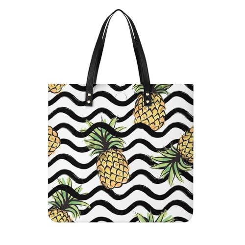 Sac à main shopper rayures ananas pour ranger toutes vos affaires de voyage
