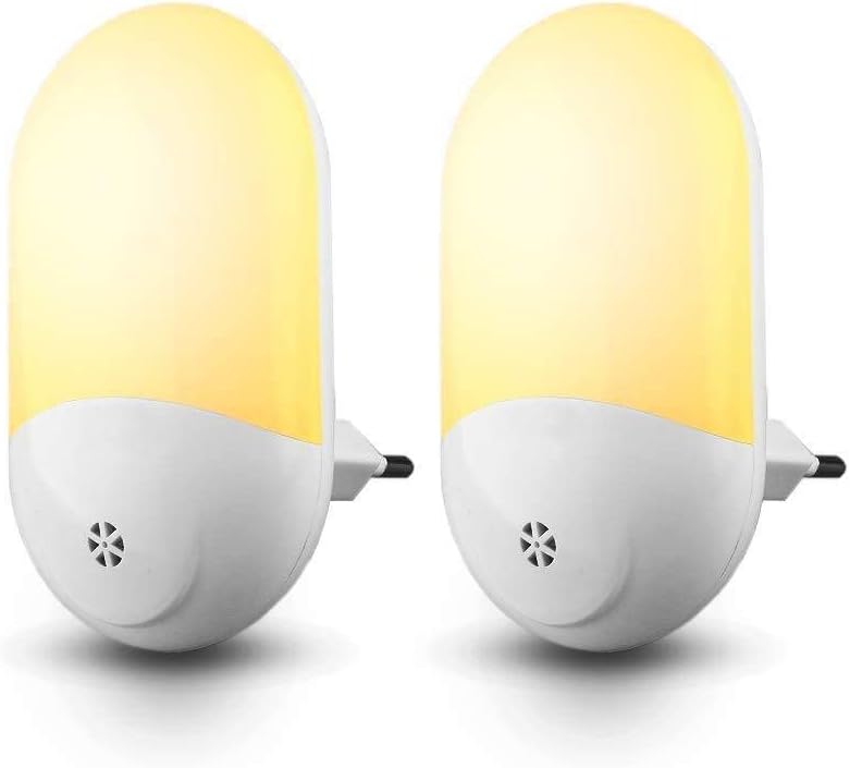 Verilux® 2 Packs LED Night Lamp for Bedroom, Charging-Free Plug-in Night Light Smart Automatic ON/Off Dusk to Dawn Wall Lights Bedside Night Ligh for Decoration(Light Senor, Not Motion Sensor)