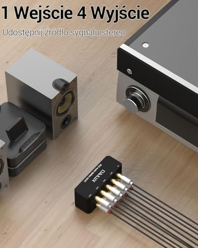 Cubilux AS-R1 Pasywny rozdzielacz RCA stereo, 1 wejście na 4 wyjścia