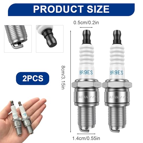 2 Pcs Bougie BR9ES, Bougies D'allumage pour Scooters Motos – vue 2