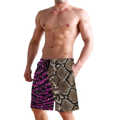 Short de bain de luxe pour homme avec compression python marron noir - 6