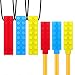 Chewelry Sensory Chew Necklace for Boys & Girls + Chewlery Chewy Pencil Chewing Toppers Combo (6-Pack) - Kids Chewable Chew Brick by Solace
