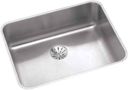 ELUHAD211555PD Lustertone Classic Single Bowl Undermount Stainless Steel ADA Sink with Perfect Drain
