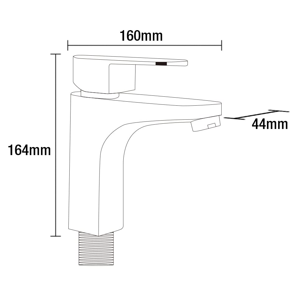 Xcel Home Luxury Chrome Brass Deck Mounted Single Lever Monobloc Basin Tap for Elegant Bathrooms (Design 1), G1 1/4 - Image 2