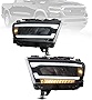 VLAND Headlights Assembly Fit for 2019-2021 Dodge RAM 1500 Tradesman/Bighorn/Laramie/Rebel (Not For Classic and TRX) with LED Reflection Bowl, Front lights w/Sequential Turn Signal, Clear