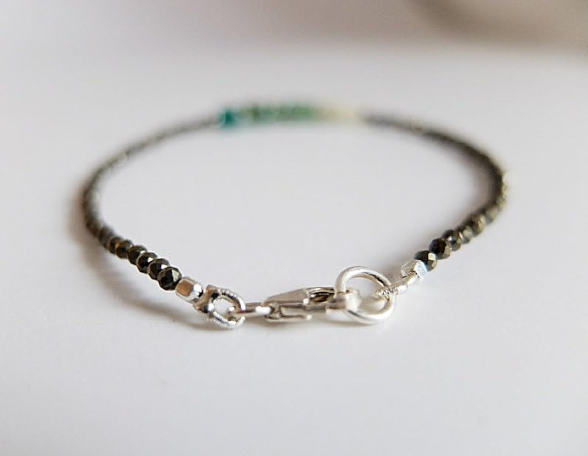 Moonstone, Emerald & Pyrite Bracelet, Unisex Healing Gift