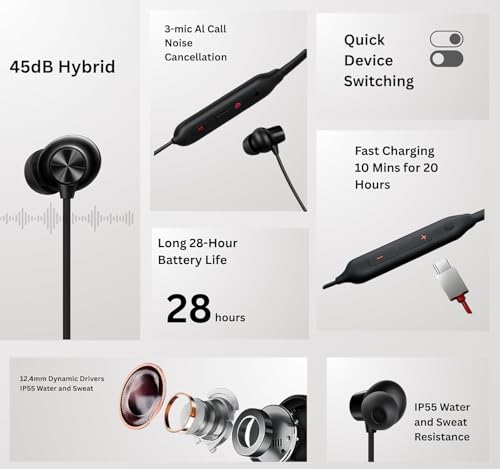Image of Compatible with with AI ENC, 3D Spatial Audio, Premium Sound, Fast Charging (Black)