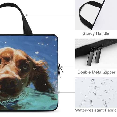 Housse de protection pour ordinateur portable 43,2 cm chien nageur