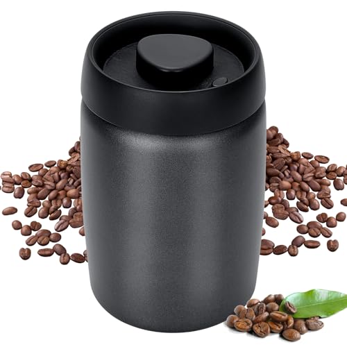 Listado de botes para envasar al vacio mas vendidos 5 Cozary Bote para Café, Tarro de 1.2L Hermético de Acero Inoxidable con tapa de vacío, para almacenar granos de café, té, nueces, especias,...