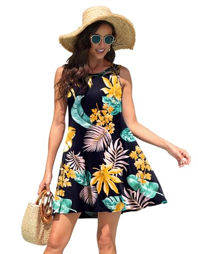 Image of WEACZZY Women Summer Casual Swing T Shirt Dresses Beach Cover up Loose Dress