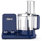 NutriChef Food Processor 2 Liter Capacity - Multipurpose & Ultra Quiet Motor - Includes 6 Attachment Blades & Silicone Feet to Prevent Slippage -12 Cup Capacity- Pre-Set Speed For Easy Use, Royal Blue