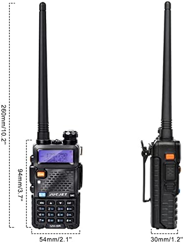 JUCJET uv5R Walkie Talkies VHF/UHF Long Range Dual Band Ham Amateur Two Way Radio, Reliable amateur radio, with USB Charger and Original Earpiece