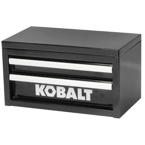 Mini 2-Drawer Steel Tool Box Black