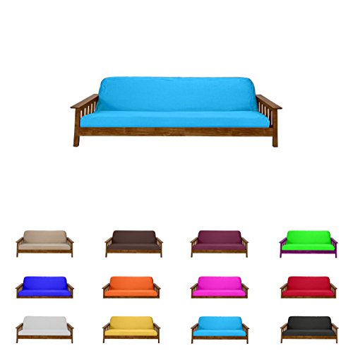 Futon Mattress Covers (Chair & Ottoman, Turquoise)