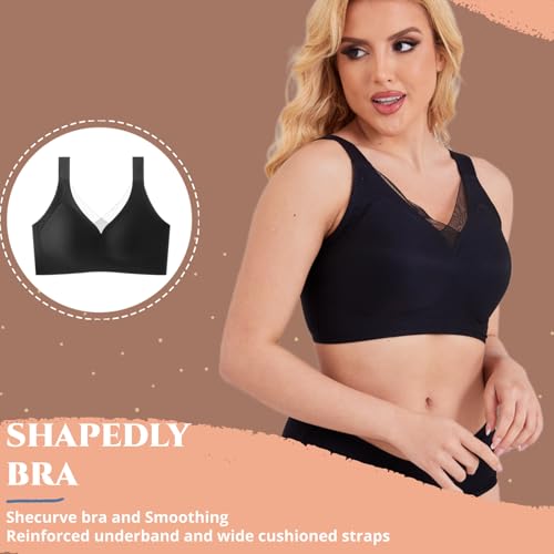Minimizer Bras for Women Wireless Sports Bras with Support Comfortable Smoothing Everyday Bra (32C-46DD)4