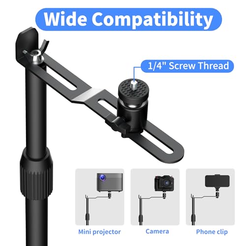 suptek Universal-Projektorständerhalterung, höhenverstellbare 360°-Schwenkhalterung für Nachttisch, Sofa und Tisch, Stabiler Stecksockel , Kompatibel mit den meisten Projektoren für Heimkino, PR001CM