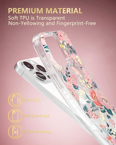 Coque iPhone 15 Pro fleur rose Scorpify antichoc 3m transparente - 6