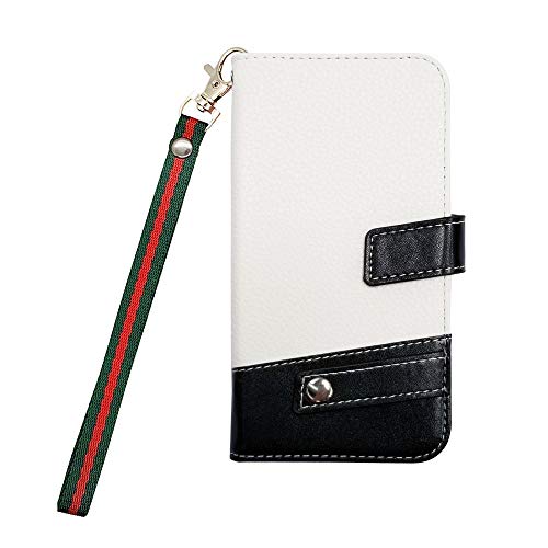 sslink Galaxy S25 FE SM-S731B �Ή� �蒠�^ �P�[�X (�z���C�g) PU ���U�[ �o�C�J���[ �c�[�g�� �C���z���z���_�[ �t�� �{�[�_�[(�O���[��×���b�h) �n���h�X�g���b�v �t�� �X�g���b�v�z�[�� �X�g���b�v�� �V���v�� ����