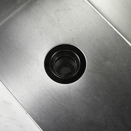 Matte Black Kitchen Sink Strainer Stainless Steel, Kitchen Sink Drain Strainer，Sink Strainers With Large Wide Rim 4.5" Diameter For Kitchen Sinks #TOP6