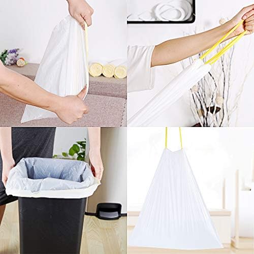BYYX Pack of 60 Bin Liners 50L Bin Bags Strong Tall Trash Bags White Indoor Garbage Bags for office kitchen bedroom (50L(60 Pack))