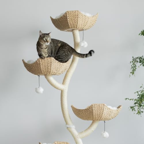 Image of Mau - 73 inch Modern Cat Tree Tower for Large Cats, Tall Luxury Cat Condo