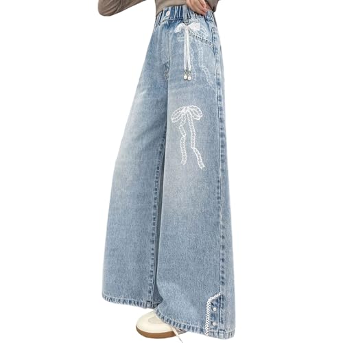 Pantalones vaqueros para niña estilo casual holgado y pierna recta