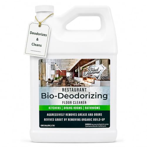 Restaurant Bio-Deodorizing Floor Cleaner - Heavy Duty Commercial Concentrated Enzyme Degreaser and Odor Eliminator for Mopping Tile, Laminate, Hardwood & More