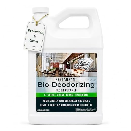 Restaurant Bio-Deodorizing Floor Cleaner - Heavy Duty Commercial Concentrated Enzyme Degreaser and Odor Eliminator for Mopping Tile, Laminate, Hardwood & More