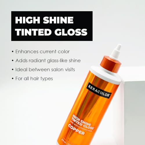 Image of Keracolor High Shine Tinted Hair Gloss, In-Shower Hair Glaze, Sheer Color-Enhancing Glossing Treatment, Copper, 8 Fl Oz