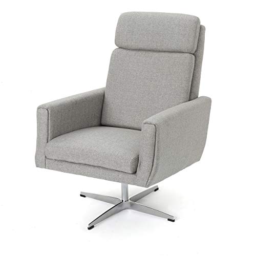 Christopher Knight Home Horatia Modern Fabric Swivel Accent Chair, Grey / Brushe Christopher Knight Home Horatia Modern Fabric Swivel Accent Chair, Grey / Brushe
