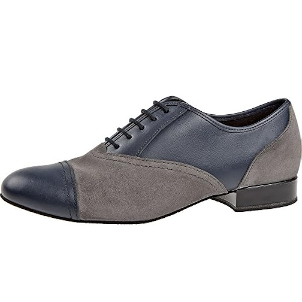 Scarpe da Ballo Diamant da Uomo 077-025-455 - Pelle/Suede Navy Blue/Grey - Larga - 2 cm Standard - Suola Scamosciata - Made in Germany