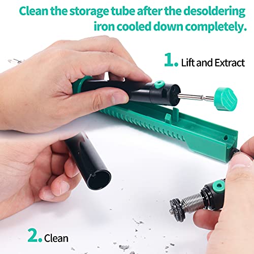 Yihua 929D-V Electric Desoldering Soldering Iron Solder Sucker Desoldering Pump With Shorter Charging Handle And Desoldering Nozzles 1.0Mm 1.2Mm For Through-Hole Desoldering thumb #3