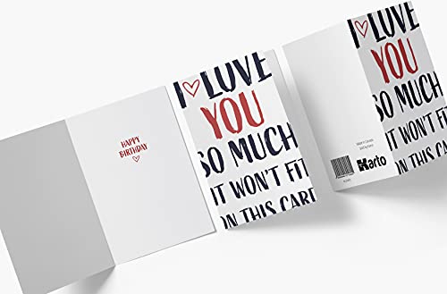 Karto Sweet And Funny Birthday Card For Men Women, Large 5.5 X 8.5 Romantic Birthday Card For Him Her, Happy Birthday Card For Husband Wife, Birthday Card For Boyfriend Girlfriend, This Much You #TOP2