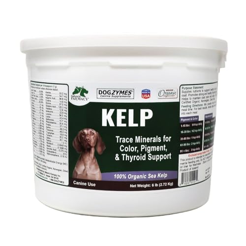 Dogzymes Organic Norwegian Kelp for Pets, a Valuable Nutrition Source Rich in Iodine to Support Gland Function, Especially The Thyroid (6 Pound)